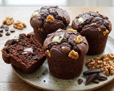 Chocolate Muffins with Walnuts