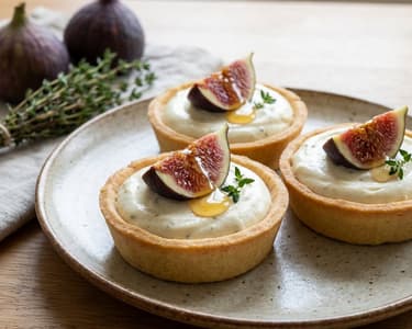 Shortcrust Pastry Tarts with Thyme Cream and Figs