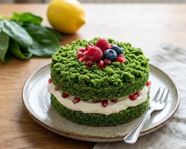 Forest Moss Cake with Mascarpone & Berries