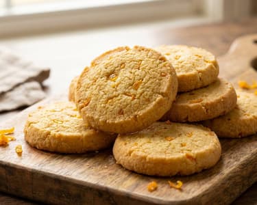 Crispy Polenta Cookies with Candied Orange Peel