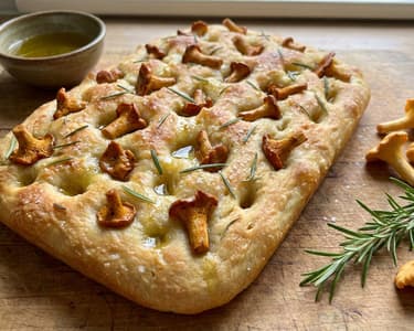 Focaccia with Chanterelles and Rosemary