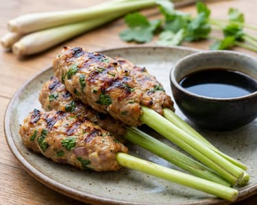 Nem lui - Vietnamese Lemongrass Pork Skewers