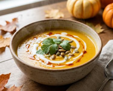 Pumpkin Curry Soup with Coconut Milk