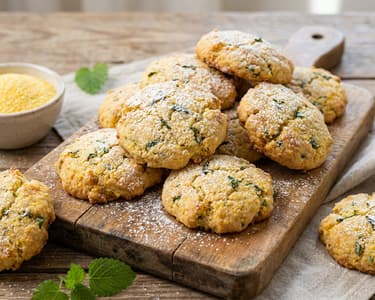 Lemon Balm Polenta Cookies