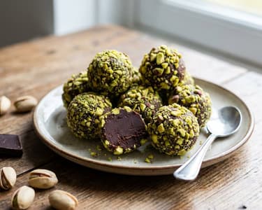 Coffee Truffles with Pistachios