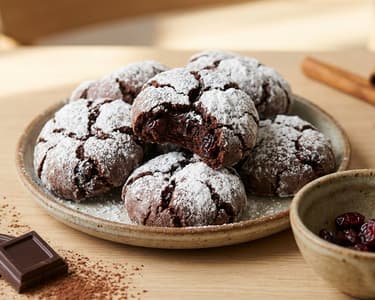 Chocolate Crinkles with Cranberries
