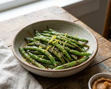 Green Beans with Miso Glaze