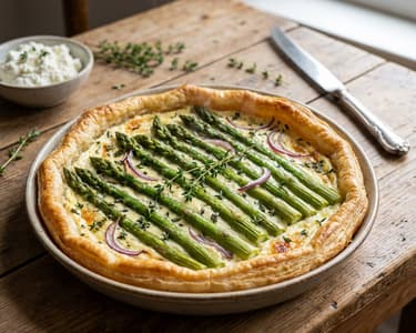 Asparagus and Ricotta Tart with Fresh Thyme
