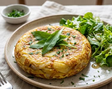 Potato Omelette with Wild Garlic