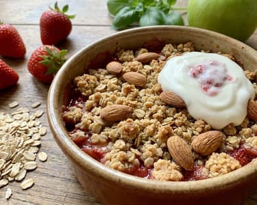 Strawberry Apple Crumble with Almonds