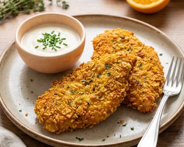 Gluten-Free Herb Chicken Schnitzel with Orange Dip
