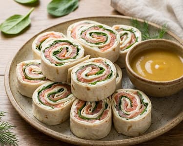 Lavash Rolls with Smoked Salmon & Honey Mustard