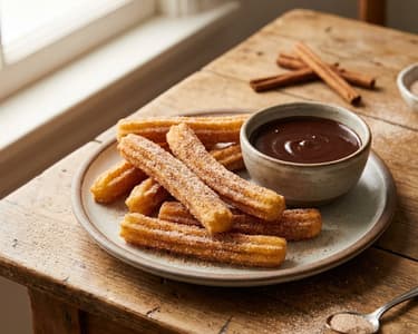 Crispy Churros with Chocolate Sauce