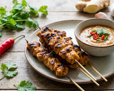 Chicken Skewers with Peanut Sauce