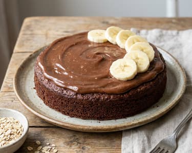 Healthy Cocoa Bomb with Banana Frosting