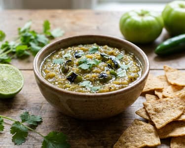 Green Tomato Salsa with Tortilla Chips