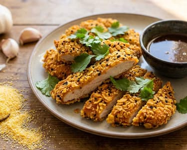 Chicken Schnitzel with Miso Paste and Coriander