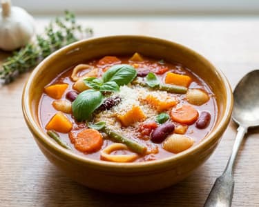 Classic Minestrone with Shell Pasta