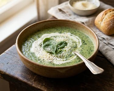 Creamy Spinach Soup with Parmesan