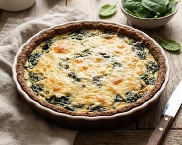 Hearty Spinach Quiche with Rye Crust