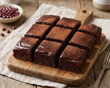 Juicy Bean Brownies with Chocolate Glaze