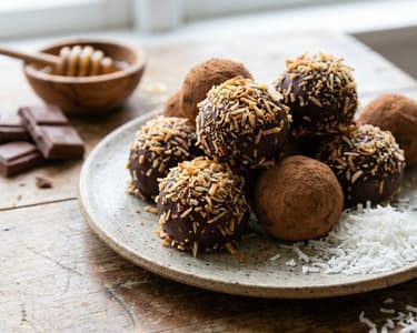 Coconut Chocolate Truffles with Malibu