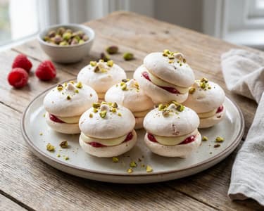 Raspberry Meringue Kisses with White Chocolate