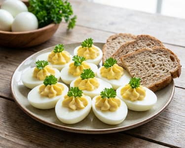 Deviled Eggs with Quark-Mustard Cream | Healthy Snack