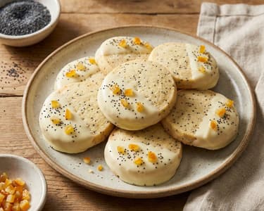 Poppy Seed-Lemon Shortbread with White Chocolate