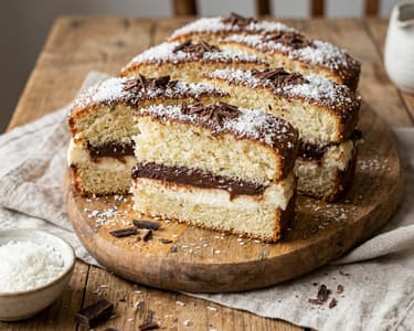Juicy Coconut Slices with Chocolate