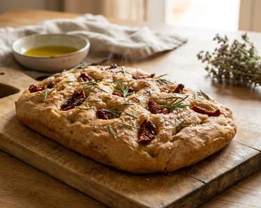 Spelt Focaccia with Rosemary and Tomatoes