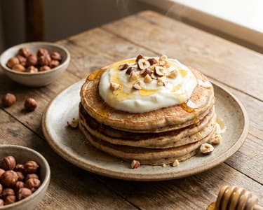 Fluffy Banana Spelt Pancakes