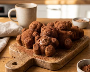 Bear Cakes with Cocoa Filling | Healthy Snack