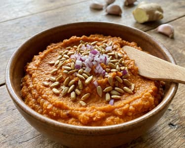 Red Lentil Spread with Ginger & Seeds