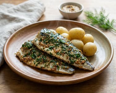 Herb Mackerel with Whole Grain Mustard