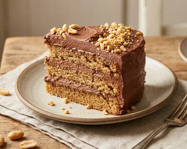 Gluten-Free Peanut Butter Cake with Chocolate Cream
