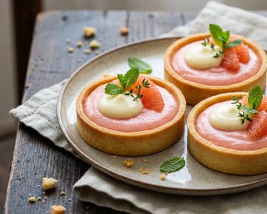 Tartlets with Grapefruit Cream & Gin Ganache
