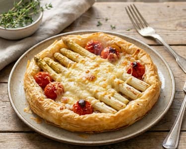 Asparagus Tart with White Asparagus & Gruyère