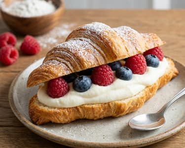 Butter Croissants with Quark Cream & Berries