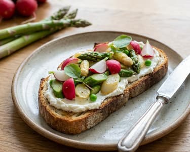 Spring Bruschetta with Asparagus & Radishes