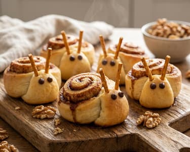 Sweet Cinnamon Snail Rolls with Walnuts