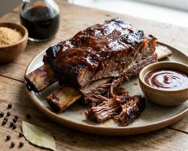 Tender Beef Ribs with BBQ Sauce | Juicy & Smoky