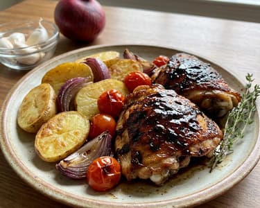 Chicken with Balsamic Glaze and Roasted Potatoes