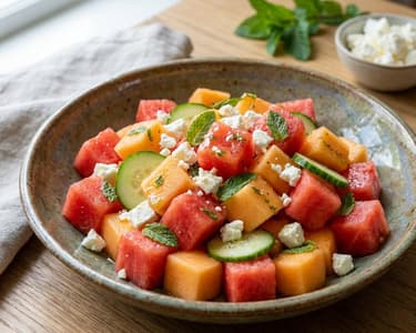 Refreshing Melon Salad with Feta and Mint