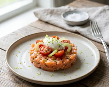 Fresh Salmon Tartare with Lime & Cream Cheese