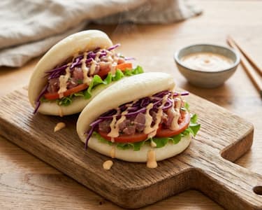 Bao Buns with Tuna Tartare