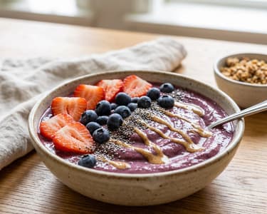 Refreshing Acai Bowl with Berries & Almond Butter