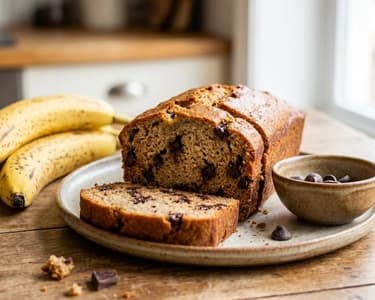 Moist Banana Bread with Chocolate