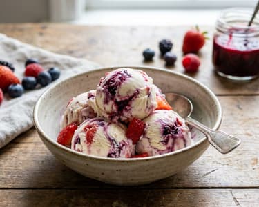 Creamy Fruit Ice Cream with Forest Berries | Summer Delight