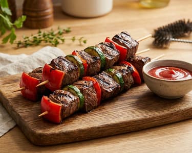 Grilled Steak Skewers with Colorful Vegetables